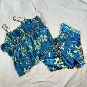 Secret Treasures Pajamas Women Size 2X (18/20) Blue Two Piece Cami Shorts Set